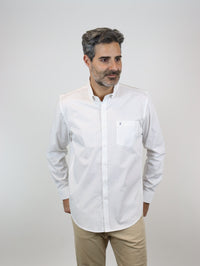 CAMISA MANGA LARGA BLANCA ESTAMPADO 100% ALGODÓN  REF 2310468