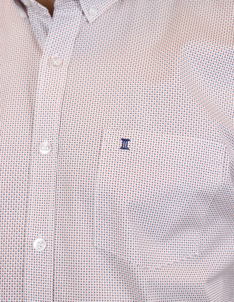 CAMISA MANGA CORTA BLANCO ESTAMPADO 100% ALGODÓN REF 2310477