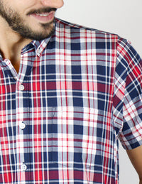 CAMISA MANGA CORTA MULTICOLOR CUADROS 100% ALGODÓN REF 2310483