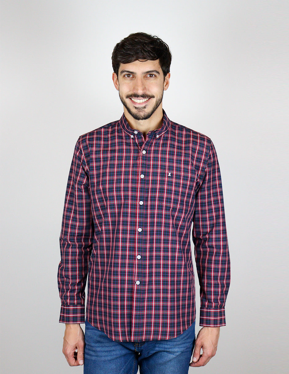 CAMISA MANGA LARGA ROJO CUADROS  REF 2310486