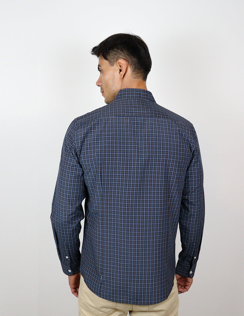 CAMISA MANGA LARGA AZUL CUADROS  REF 2310487