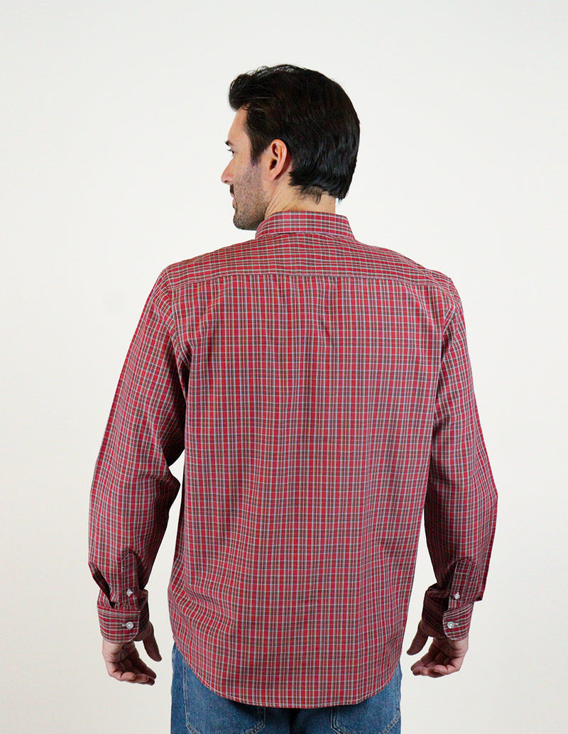 CAMISA MANGA LARGA ROJO CUADROS  REF 2310488