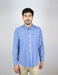 CAMISA MANGA LARGA AZUL CUADROS REF 2310490