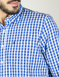 CAMISA MANGA LARGA AZUL CUADROS REF 2310490