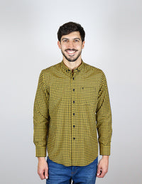 CAMISA MANGA LARGA AMARILLA CUADROS  REF 2310492