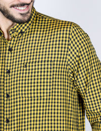 CAMISA MANGA LARGA AMARILLA CUADROS  REF 2310492