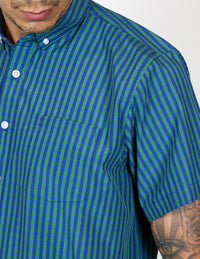 CAMISA MANGA CORTA AZUL CUADROS  REF 2310509