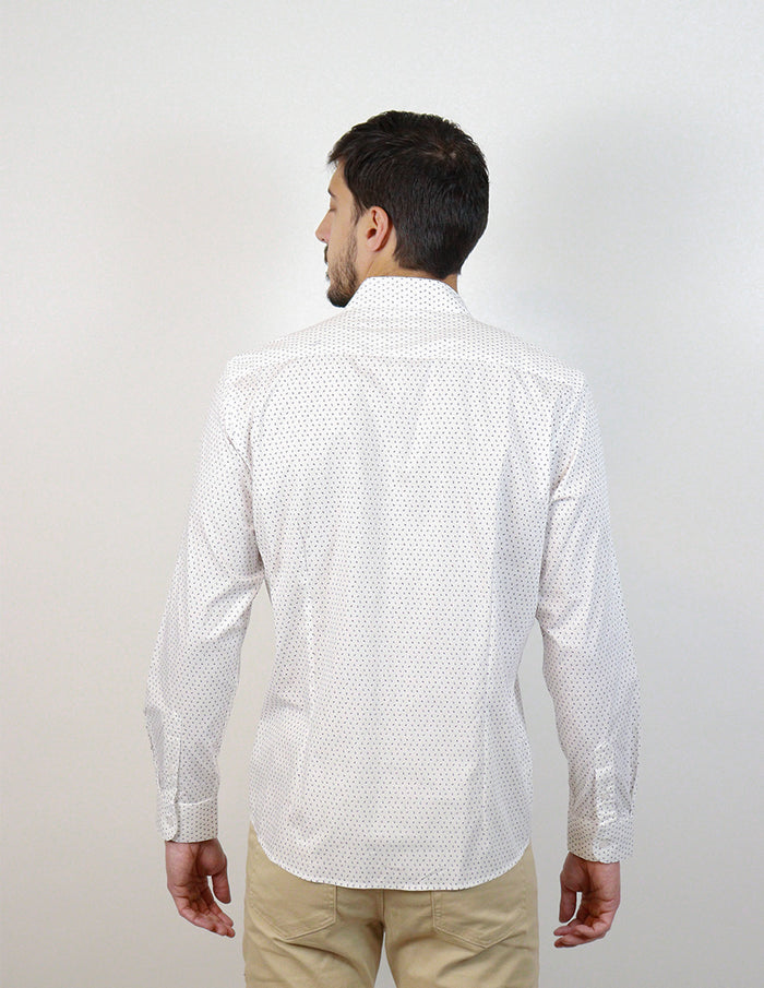 CAMISA MANGA LARGA BLANCA ESTAMPADO 100% ALGODÓN REF 2311580