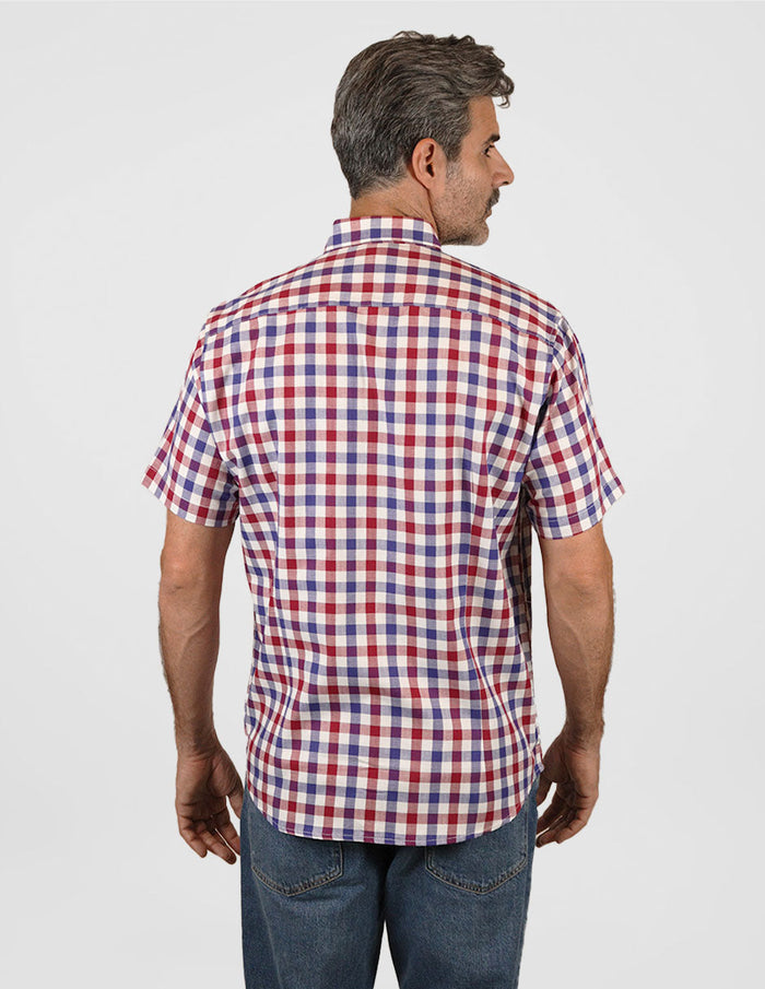 Camisa 100% Algodón Cuadros Roja 2312649