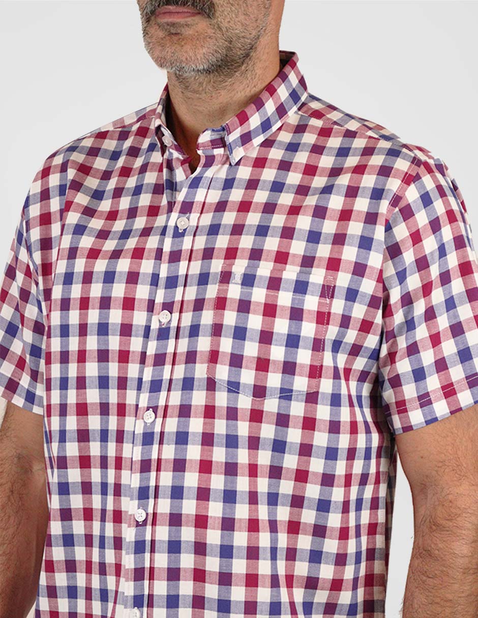 Camisa 100% Algodón Cuadros Roja 2312649