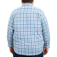 Camisa de Cuadros Azul con Manga Larga Talla Extra 100% Algodón 2312651