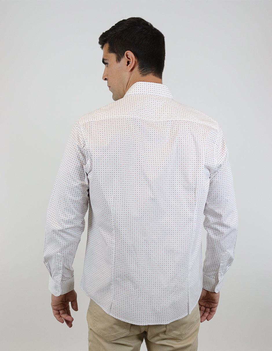 CAMISA MANGA LARGA BLANCA ESTAMPADO  REF 2313004 E