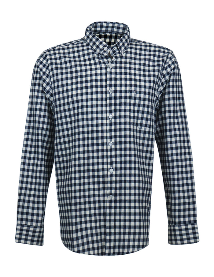 Camisa de Manga Larga Marca Dioro Cuadros Azules