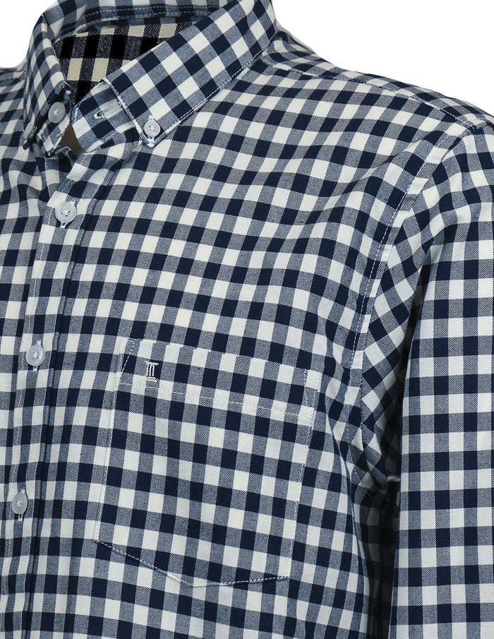 Camisa de Manga Larga Marca Dioro Cuadros Azules