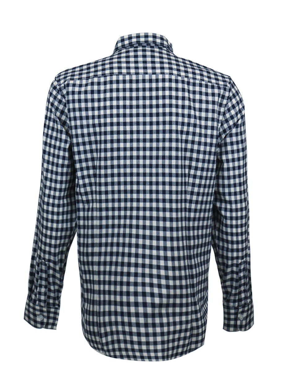 Camisa de Manga Larga Marca Dioro Cuadros Azules