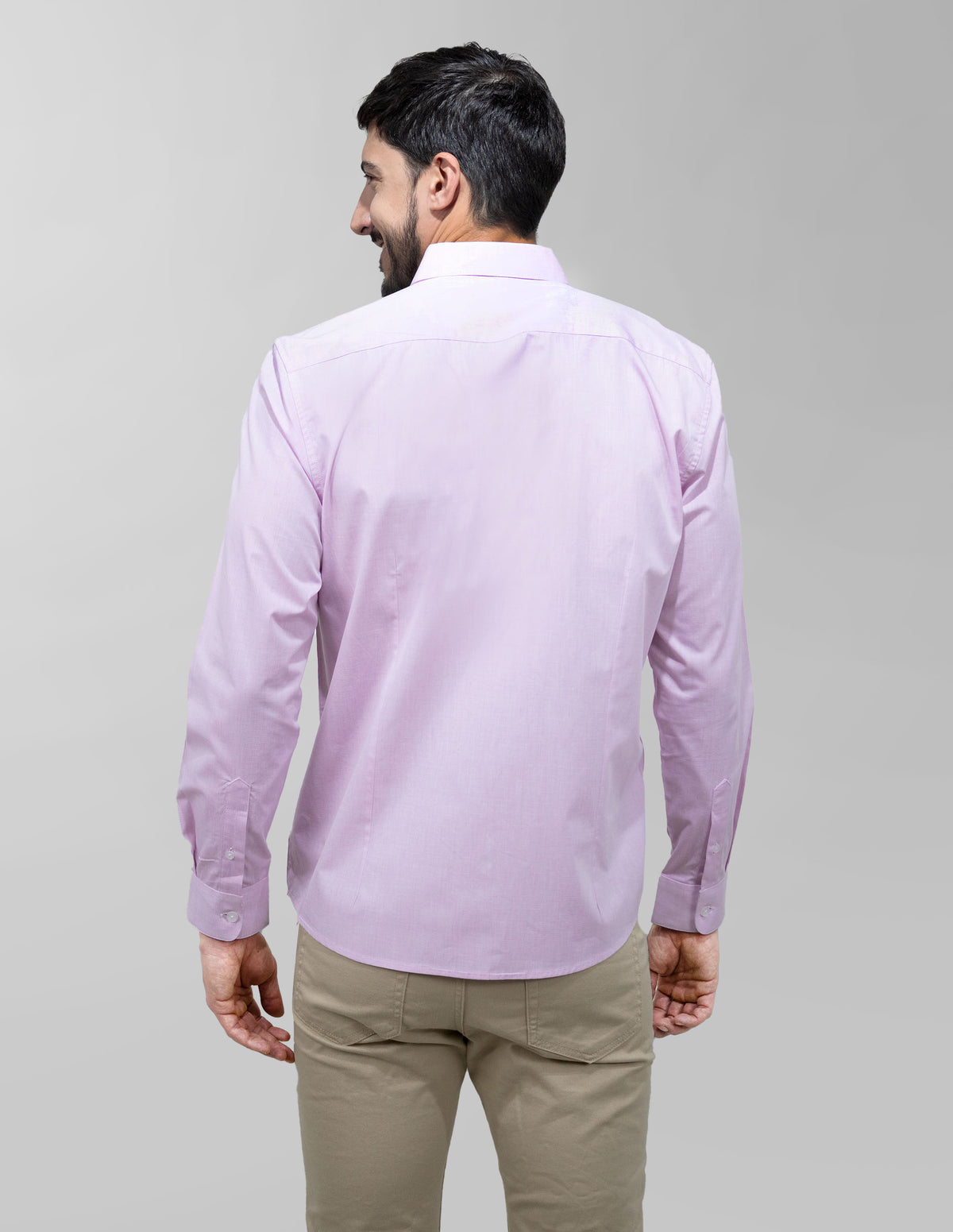 Camisa 100% Algodón Manga Larga Rosa Estilo Rayas