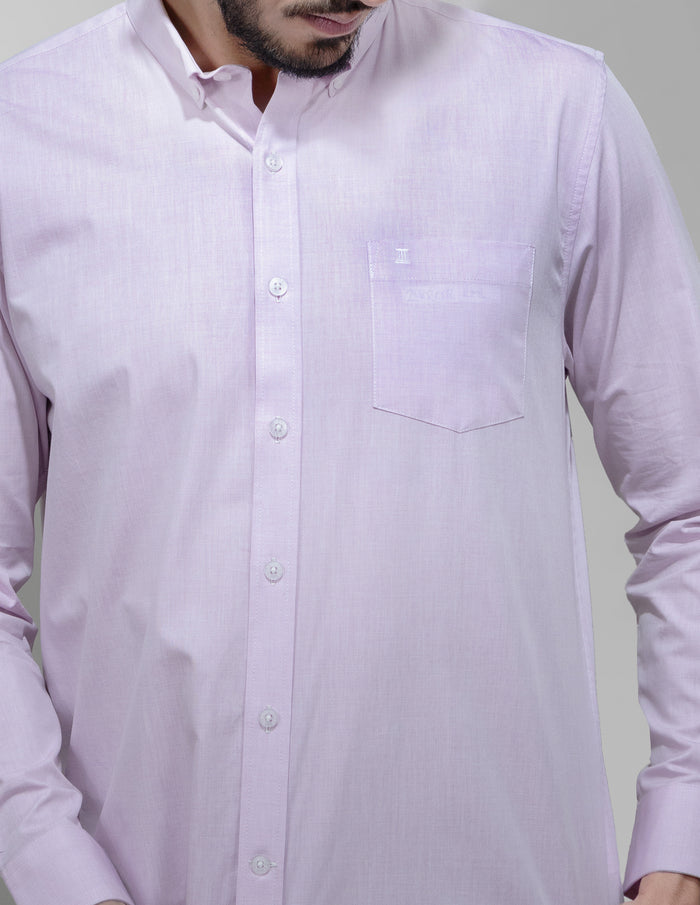 Camisa Casual 100% Algodón Manga Larga Lisa