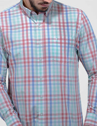 Camisa Azul Estilo Cuadros Azul de Bambú Manga Larga