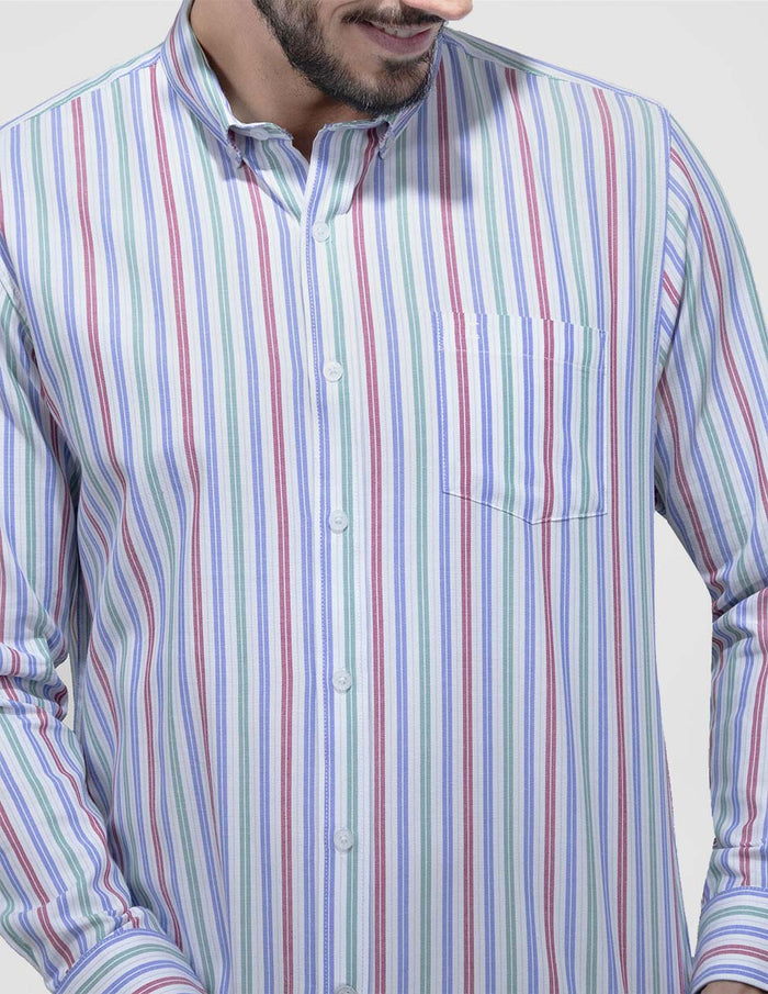 Camisa Casual Multicolor de Manga Larga
