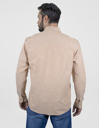 CAMISA MANGA LARGA LISA BEIGE REF 2406058