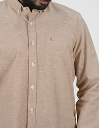 CAMISA MANGA LARGA LISA BEIGE REF 2406058