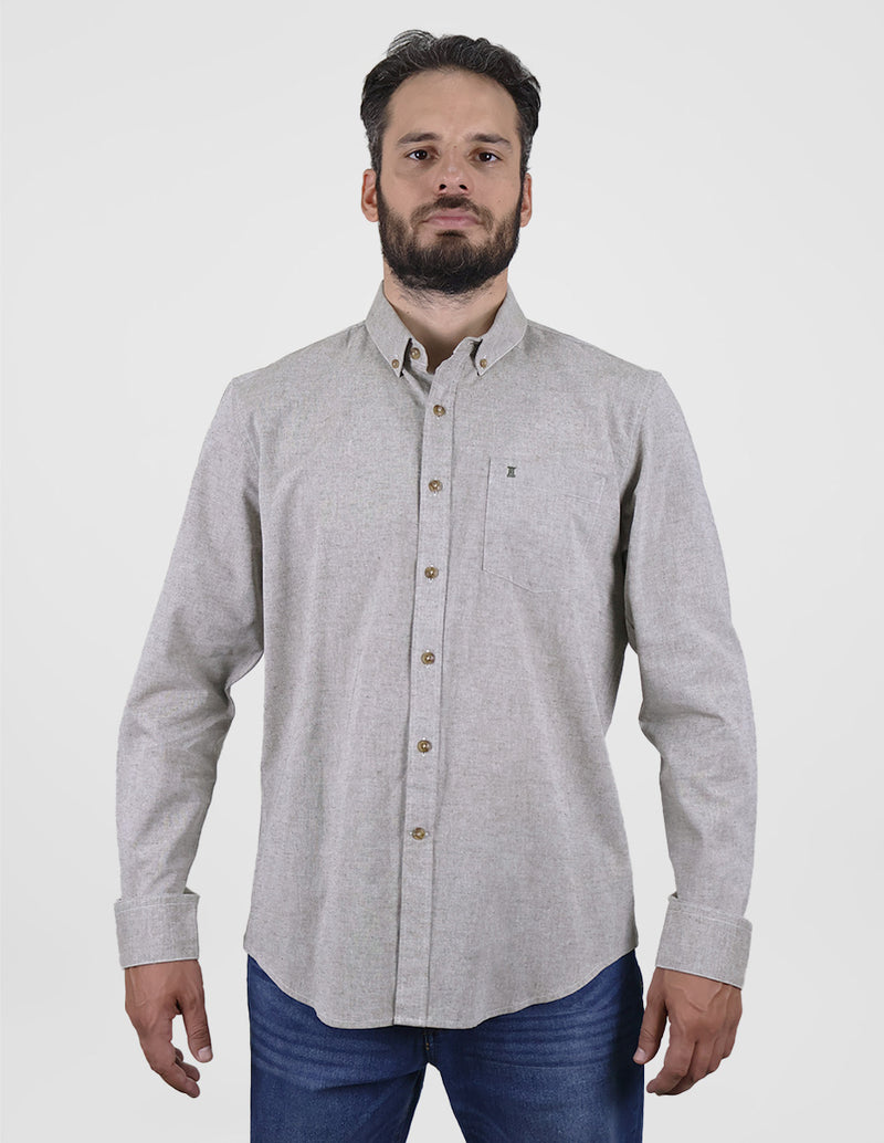 CAMISA MANGA LARGA GRIS LISA REF 2406062