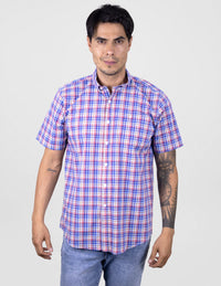 CAMISA MANGA CORTA MULTICOLOR CUADROS 100% ALGODÓN REF 2407018