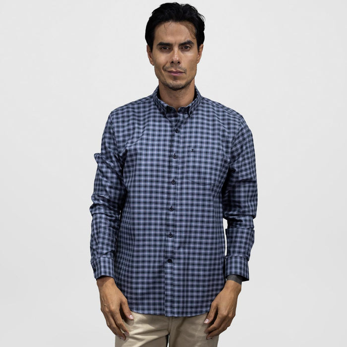 Camisa Casual Para Caballero Manga Larga Estilo Cuadros 100% Algodón - dioromx