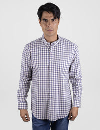 Camisa  Manga Larga Cuadro Multicolor 100% Algodón 2409112