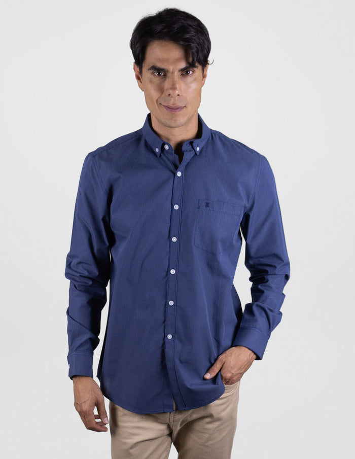 Camisa Manga Larga Para Hombre Estilo Ajedrez