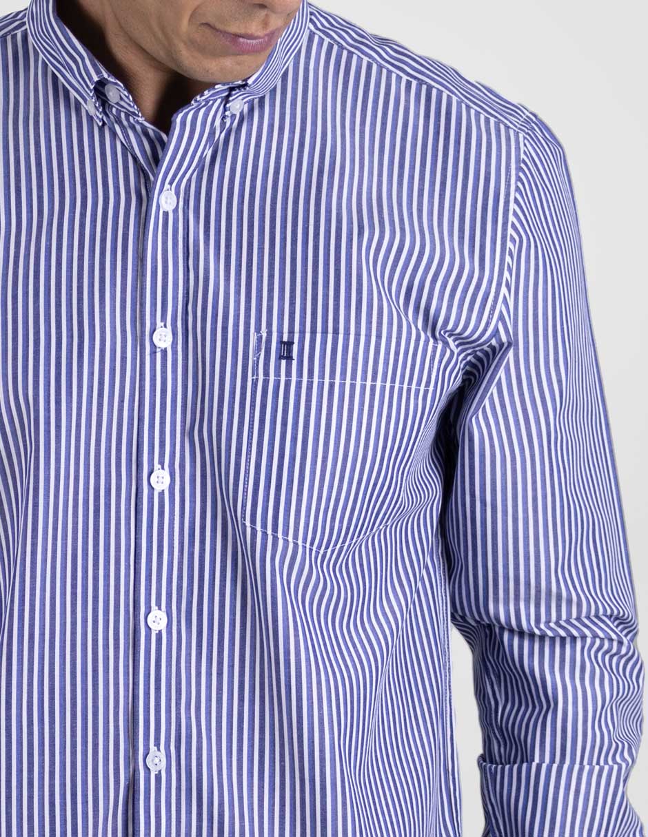 Camisa Casual Para Caballero Manga Larga Estilo Rayas