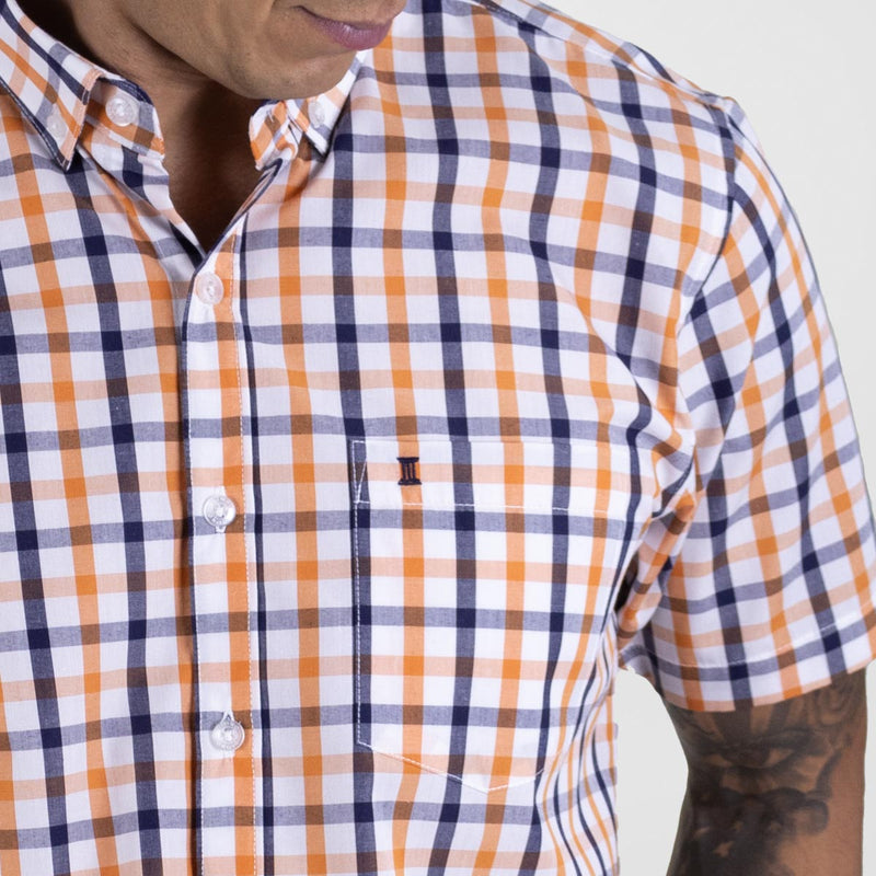 Camisa Casual Para Caballero Manga Corta Estilo Cuadros