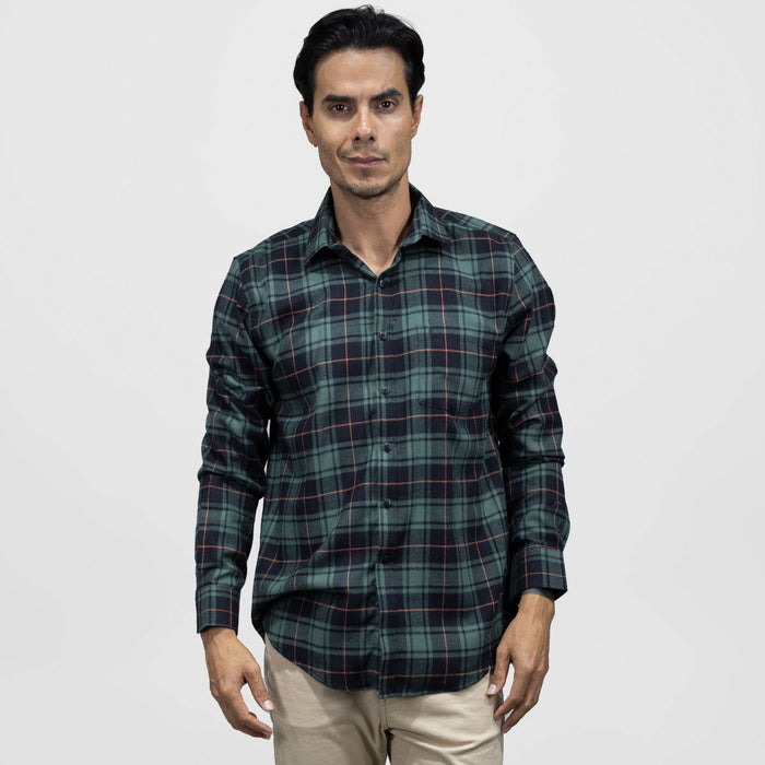 Camisa Franela Verde Cuadros con Manga Larga 2410268