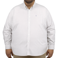 Camisa Blanca con Estampado de Manga Larga 100% Algodón Talla Extra 2502009