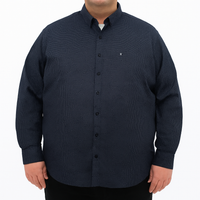 Camisa de Manga Larga Azul con Estampado 100% Algodón Talla Extra 2502011