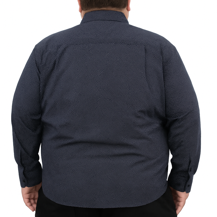 Camisa de Manga Larga Azul con Estampado 100% Algodón Talla Extra 2502011