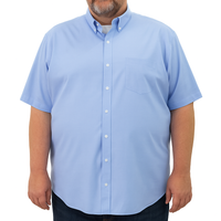 Camisa Lisa Azul con Manga Corta Talla Extra 100% Algodón 2507050