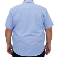 Camisa Lisa Azul con Manga Corta Talla Extra 100% Algodón 2507050