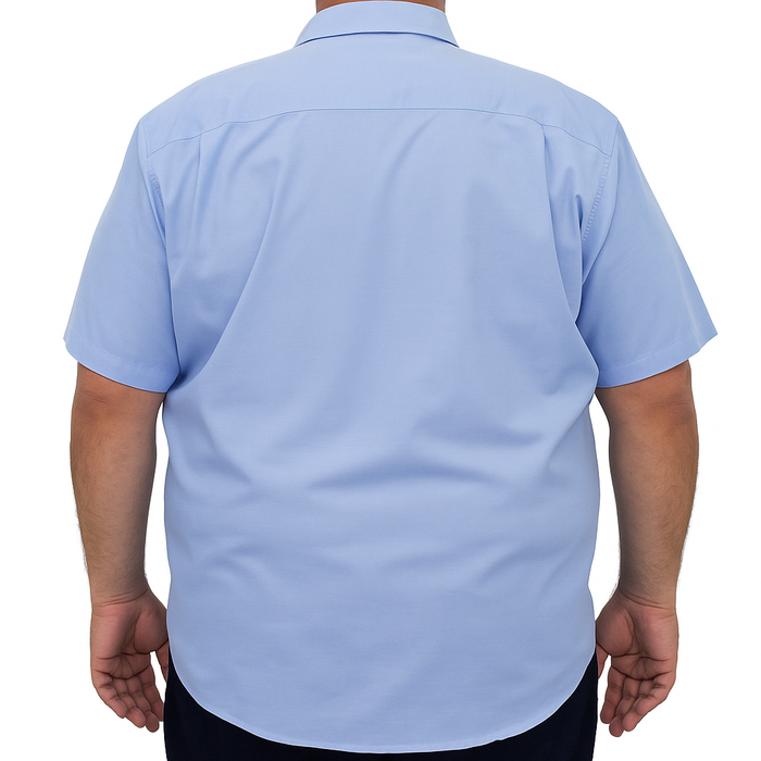 Camisa Lisa Azul con Manga Corta Talla Extra 100% Algodón 2507050