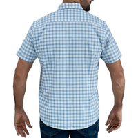 Camisa Cuadros Azul Manga Corta 100% Algodón 2510287