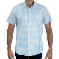 Camisa Cuadros Azul Manga Corta 100% Algodón 2606126