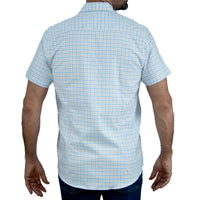 Camisa Cuadros Azul Manga Corta 100% Algodón 2606126