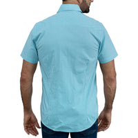 Camisa Cuadros Azul Manga Corta 100% Algodón 2607144