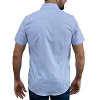 Camisa Cuadros Azul Manga Corta 100% Algodón 2607149