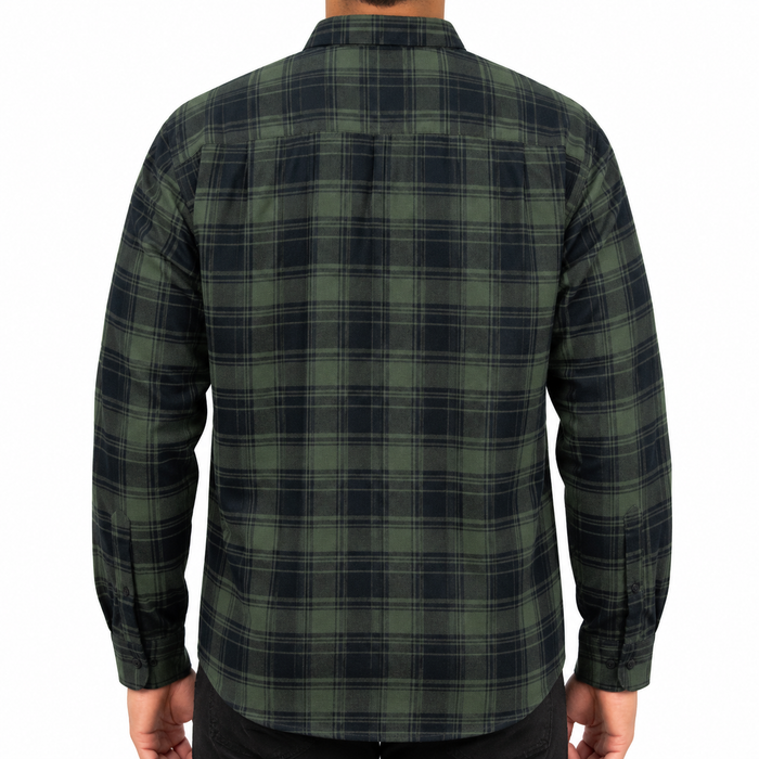 Camisa Franela Manga Larga Cuadros Verde 2410268