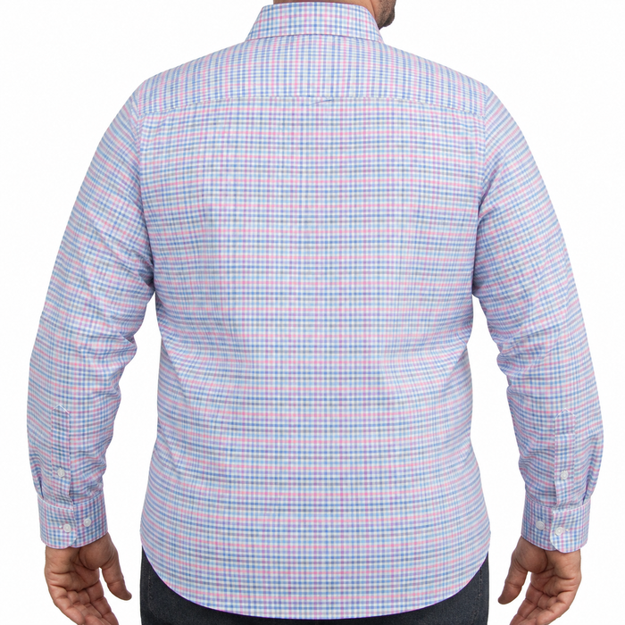 Camisa Cuadros Multicolor Manga Larga 100% Algodón Talla Extra 2607131