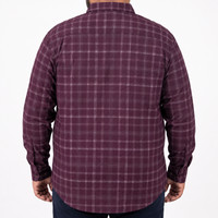 Camisa Pana Morado Cuadros Manga Larga 100% Algodón Talla Extra 2510035