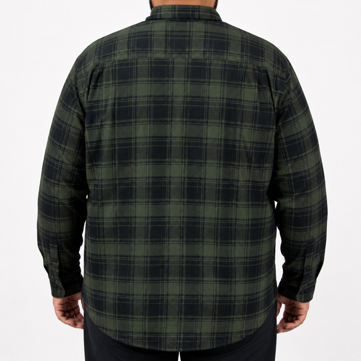 Camisa Franela Verde Cuadros Manga Larga Talla Extra 2510041