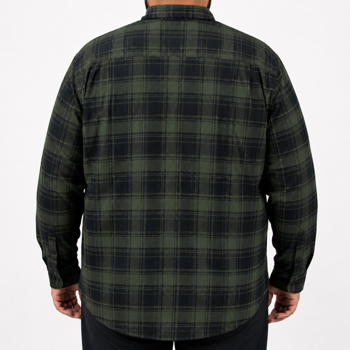 Camisa Franela Verde Cuadros Manga Larga Talla Extra 2510041