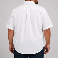 Camisa Blanca Lisa Manga Corta 100% Algodón Talla Extra 2615040